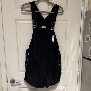 Old Navy Black Denim Shortalls